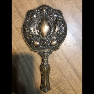 GORGEOUS antique art nouveau handheld mirror! Floral design, circa 1900 -1910s